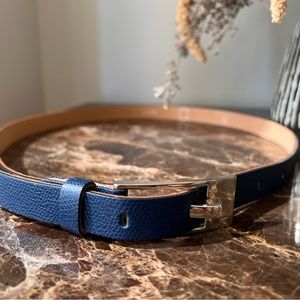 Blue Leather Belt with Silver Buckle (size 44/110)